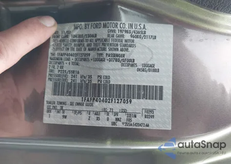 2002 Ford Mustang Standard z USA, uszkodzony, nr VIN 1FAFP40402F127059